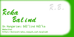 reka balind business card